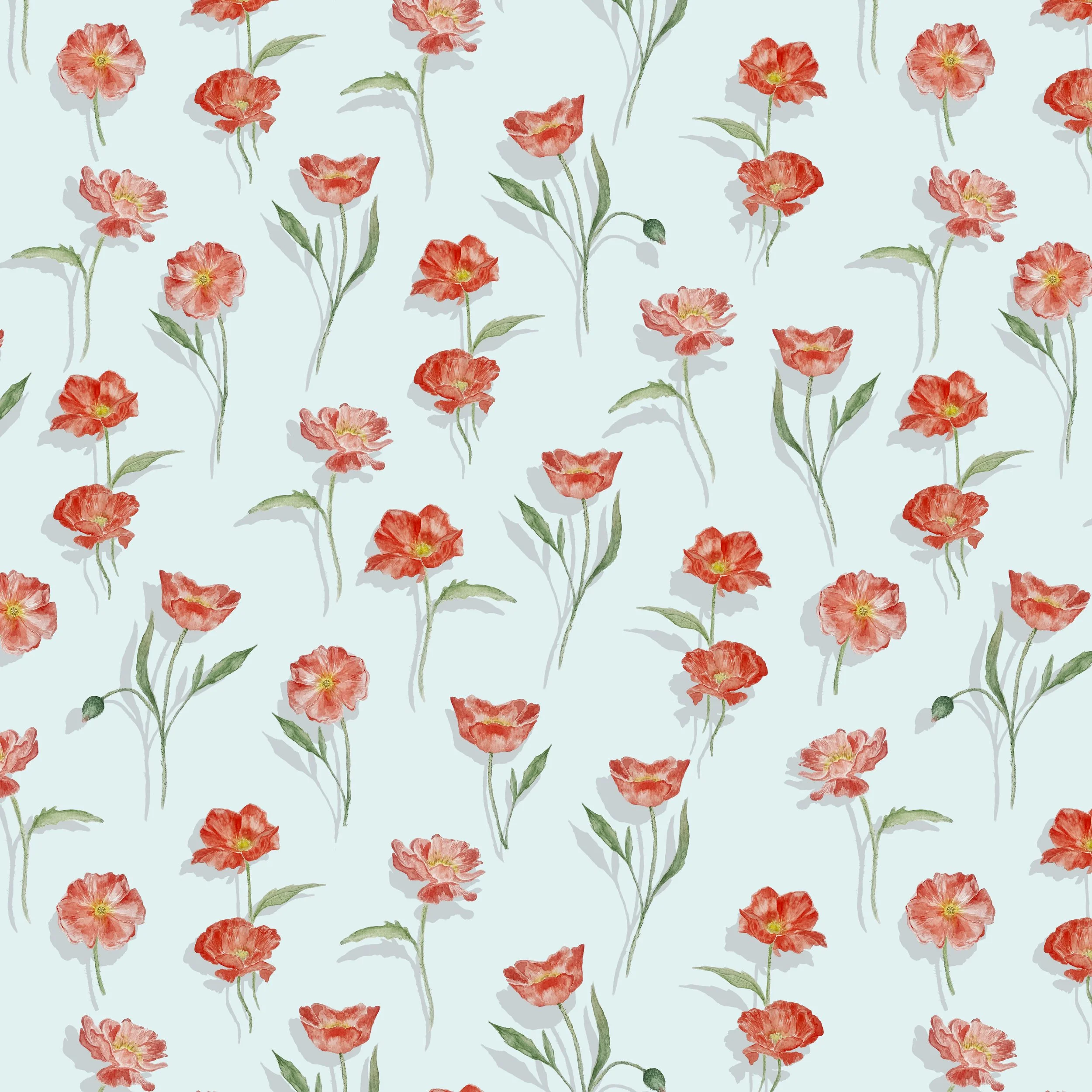 Poppy repeat pattern