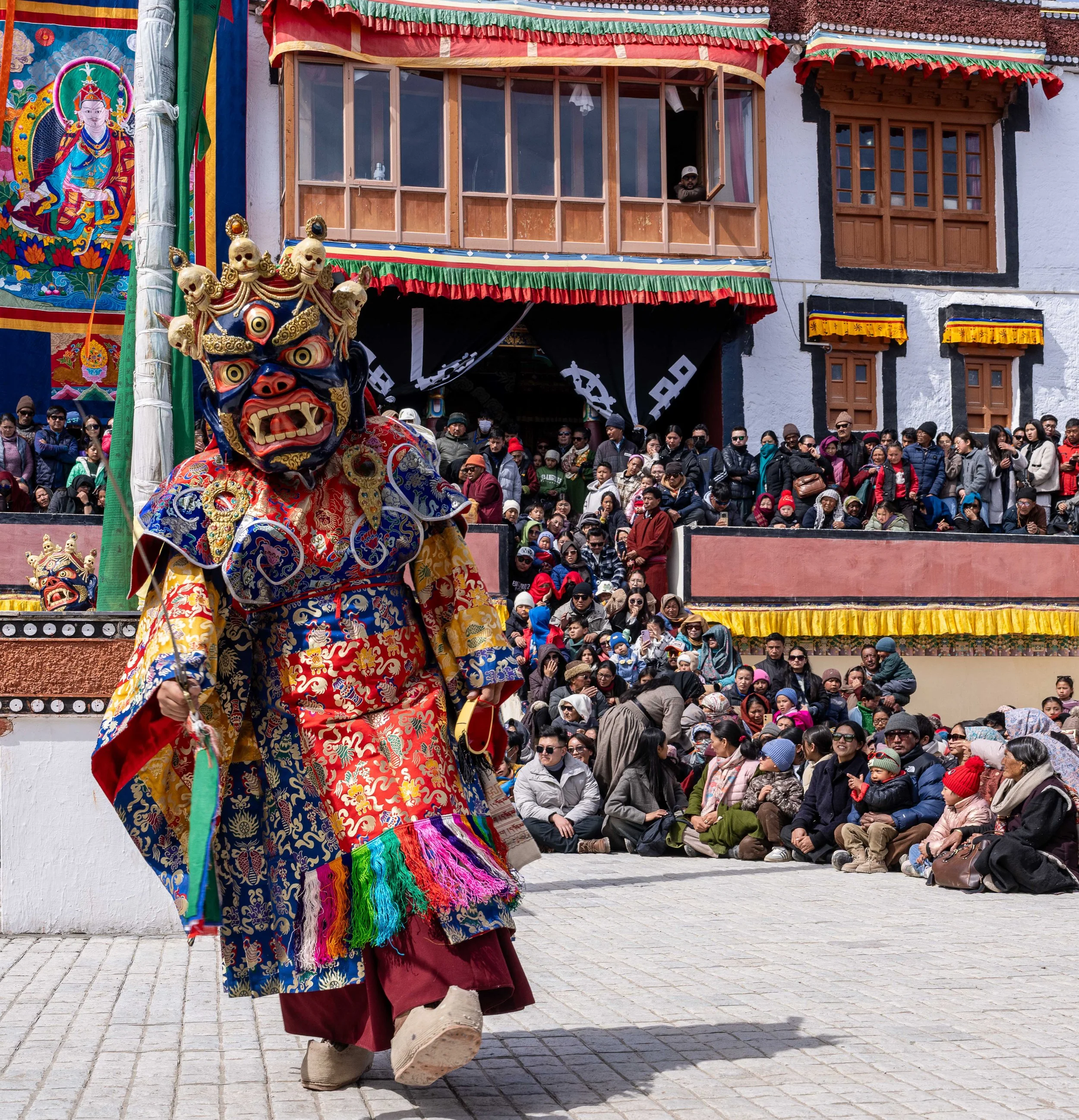 Cham dancing by monks in India
