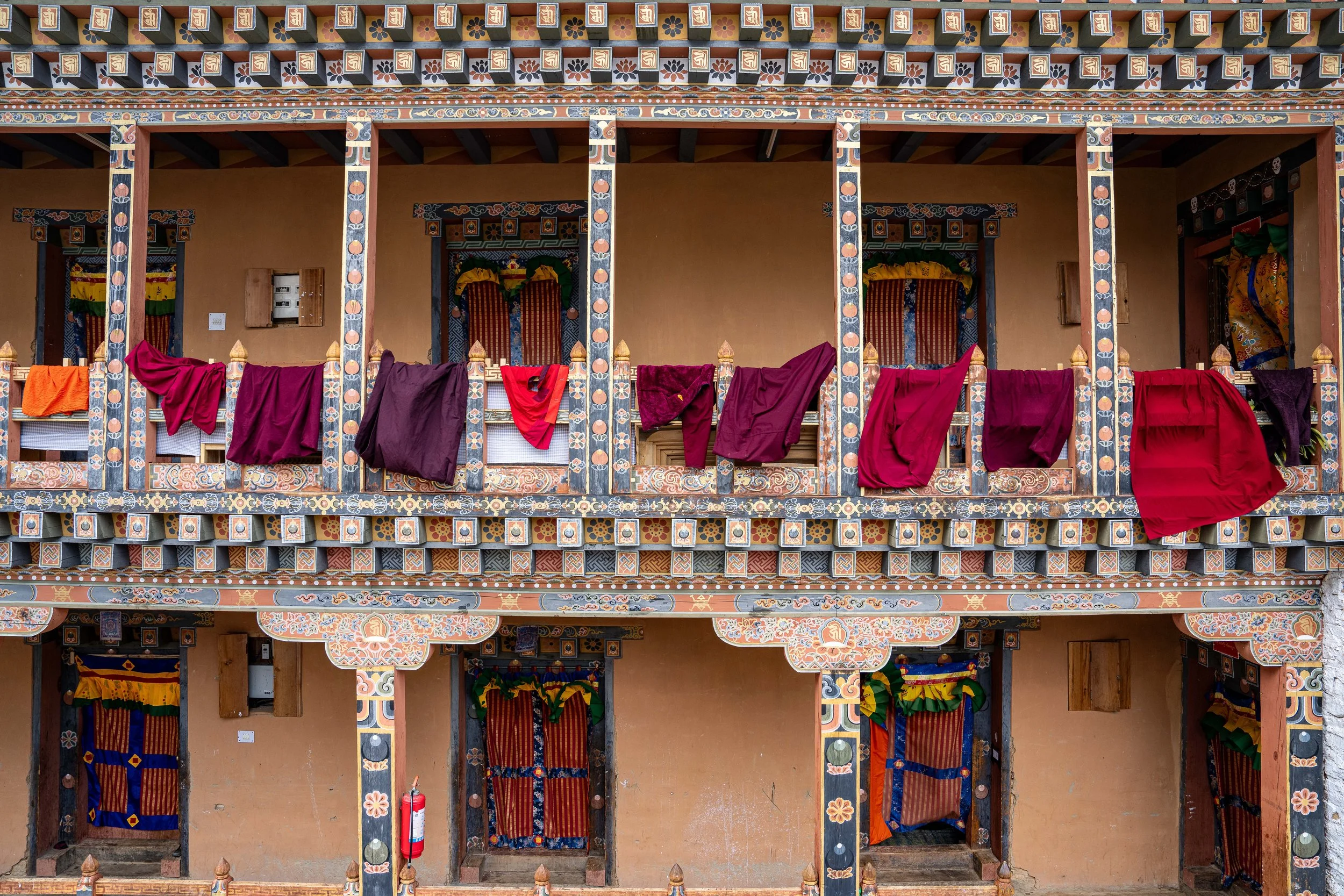 The red robes of Tibetan monks