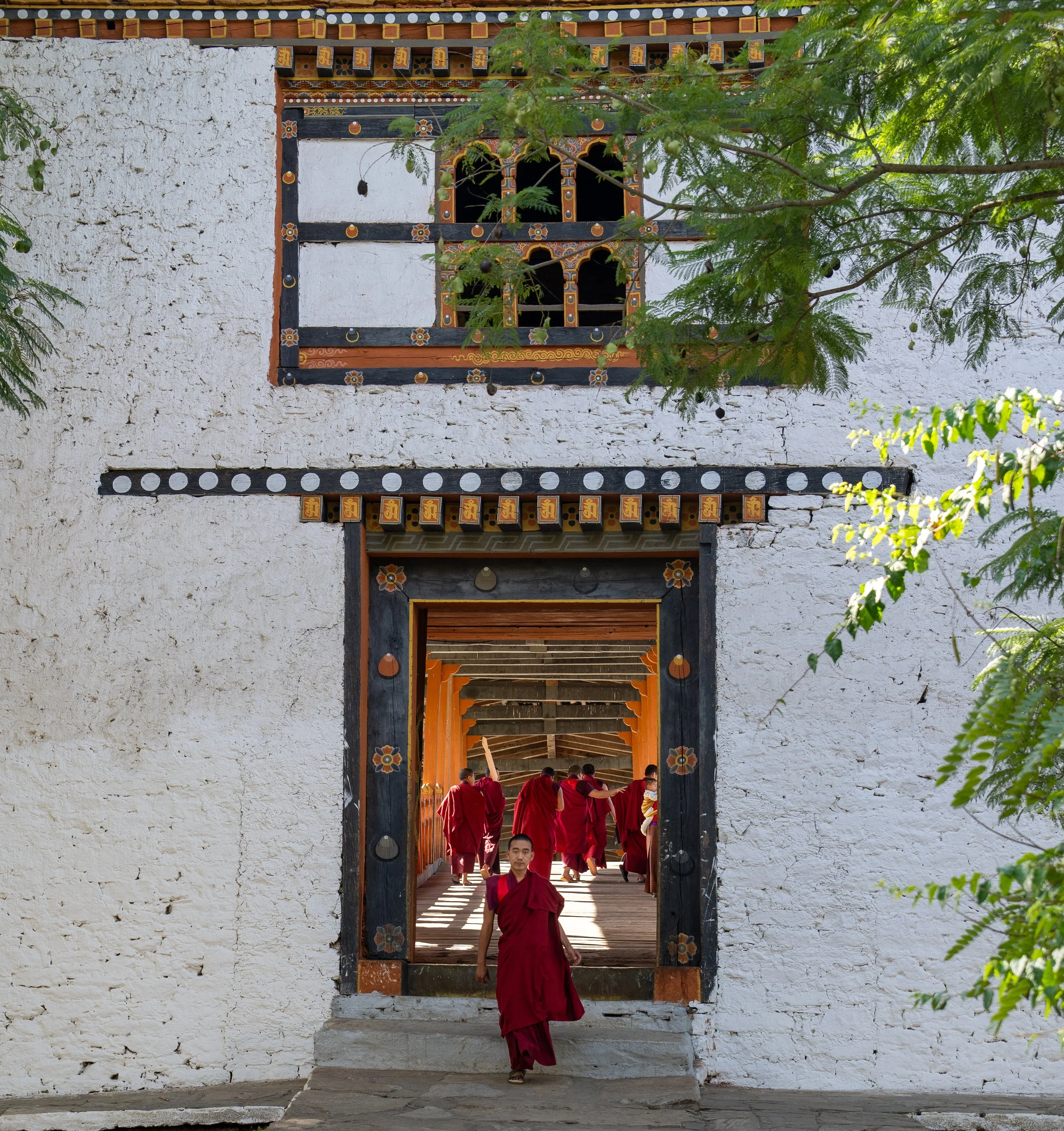 The main gate to enter the monastery in Bhutan