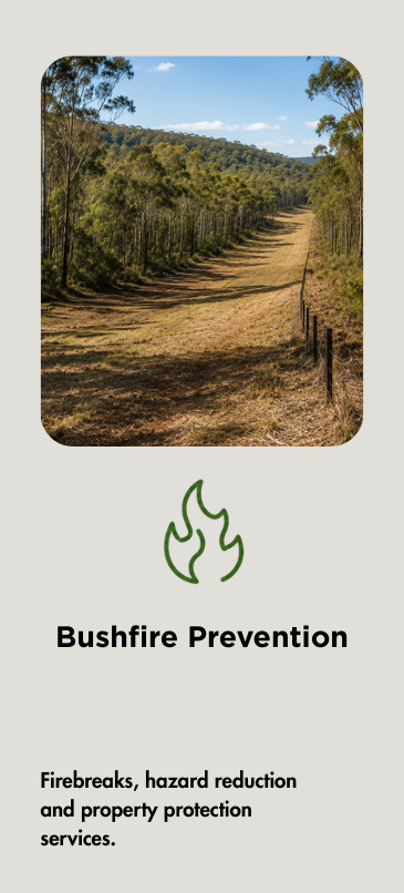 Bushfire prevention, hazard reduction, property protection, controlled burns, firebreaks