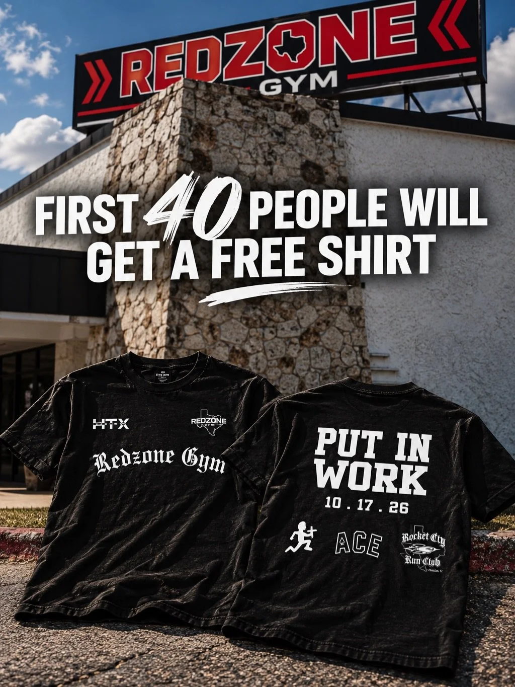 THIS SATURDAY. PUT IN WORK. 🔥

We&rsquo;re bringing the Houston fitness community together at Redzone for a morning of running, training, and community.

As a token of appreciation for showing up ready to work&hellip;the FIRST 40 attendees will rece
