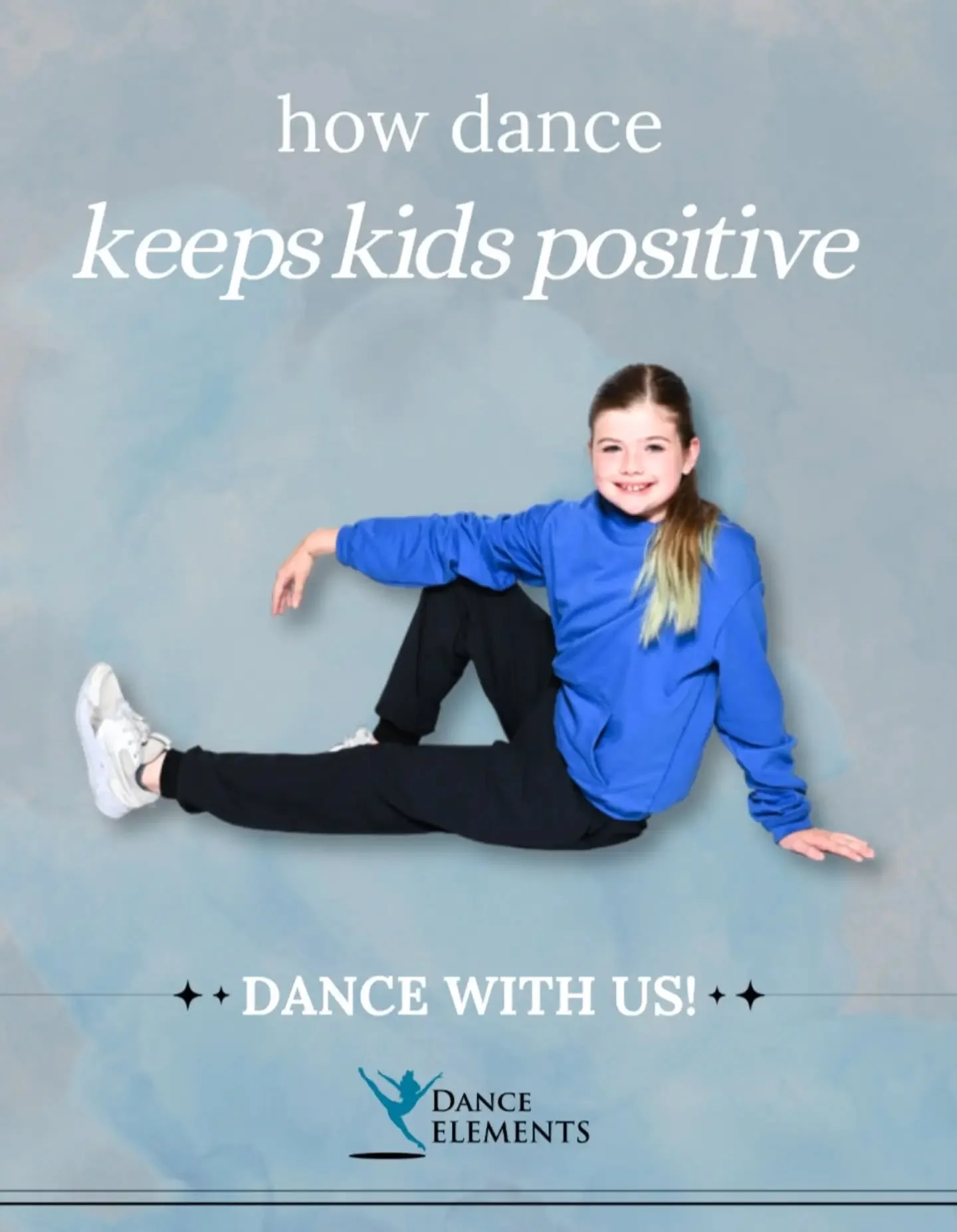 How does dance keep kids positive? 

Movement, music, and creative expression do more than build skills&mdash;they boost mood, confidence, and focus too! Dance helps kids channel energy, celebrate progress, and feel proud of what their bodies can do.