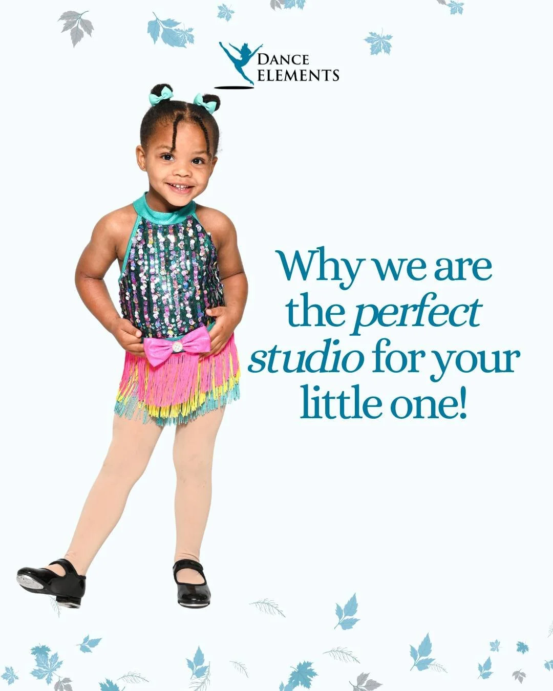 Why are we the perfect studio for your little one? Because we know it&rsquo;s not just about dance&mdash;it&rsquo;s about joy, growth, and confidence that lasts way beyond the studio. 

At Dance Elements, we offer age-appropriate classes (starting at