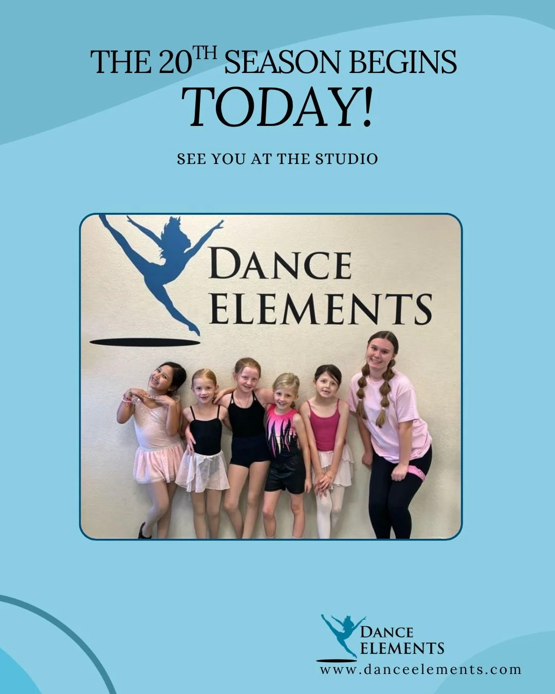 Welcome to the FIRST DAY of Dance Elements' 20th Dance Season! 💙🩶🖤

Twenty seasons ago, we opened our doors with a dream of inspiring dancers, building confidence, and creating a place where every child feels they belong. Today, we're incredibly g