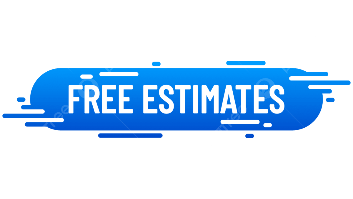 Blue banner with white text that says "FREE ESTIMATES."