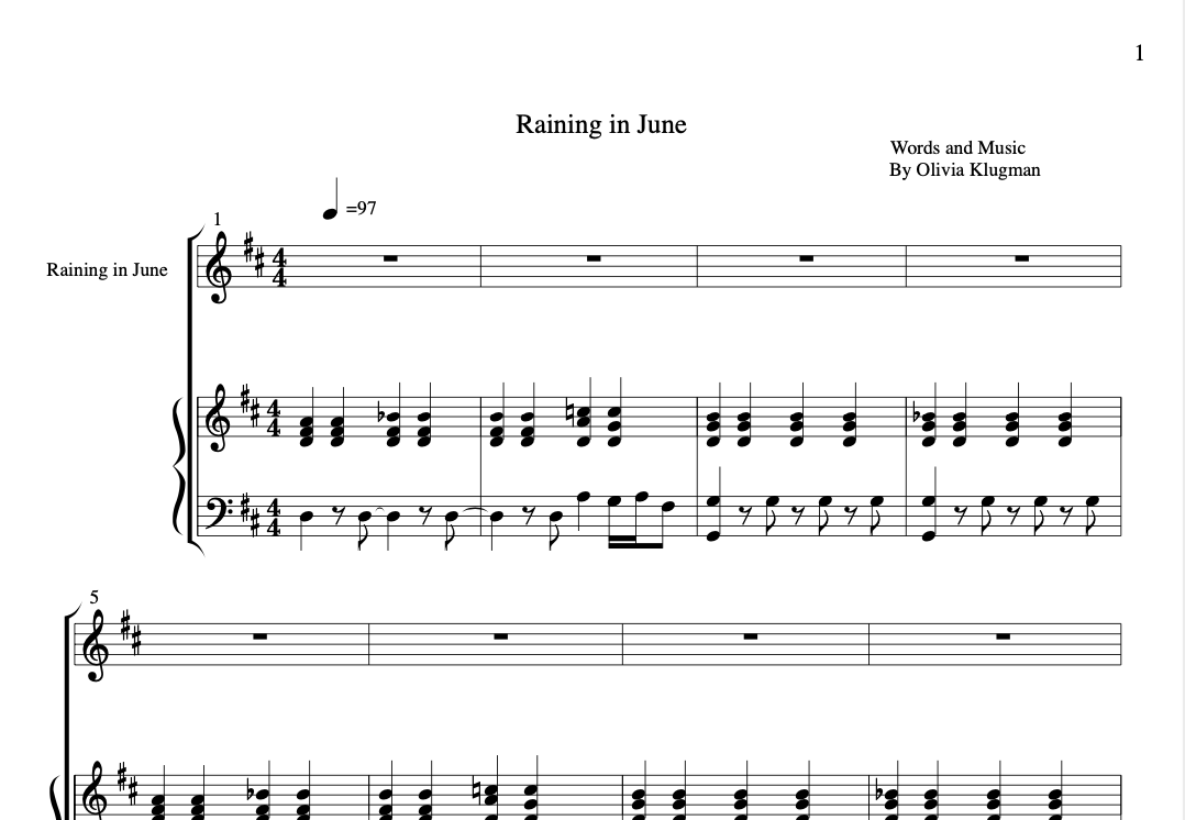 Raining in June Sheet Music