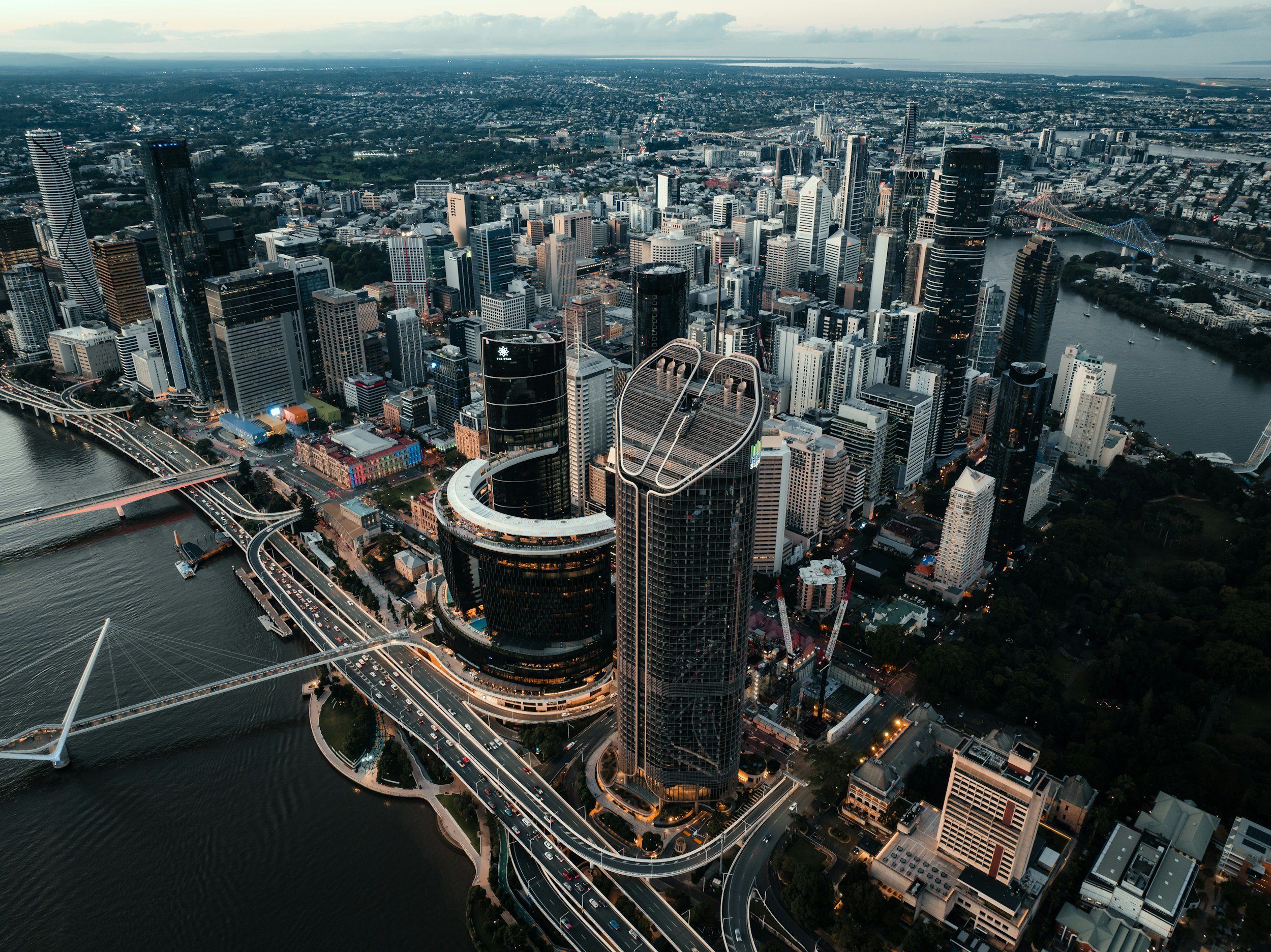 Aerial view of Brisbane city - corporate lawyer Gear & Co