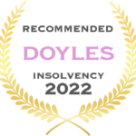 Doyle's 2022 Invitational event logo with purple and black text inside a gold laurel wreath