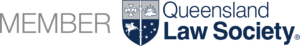 Logo of the Queensland Law Society with a shield emblem and text.