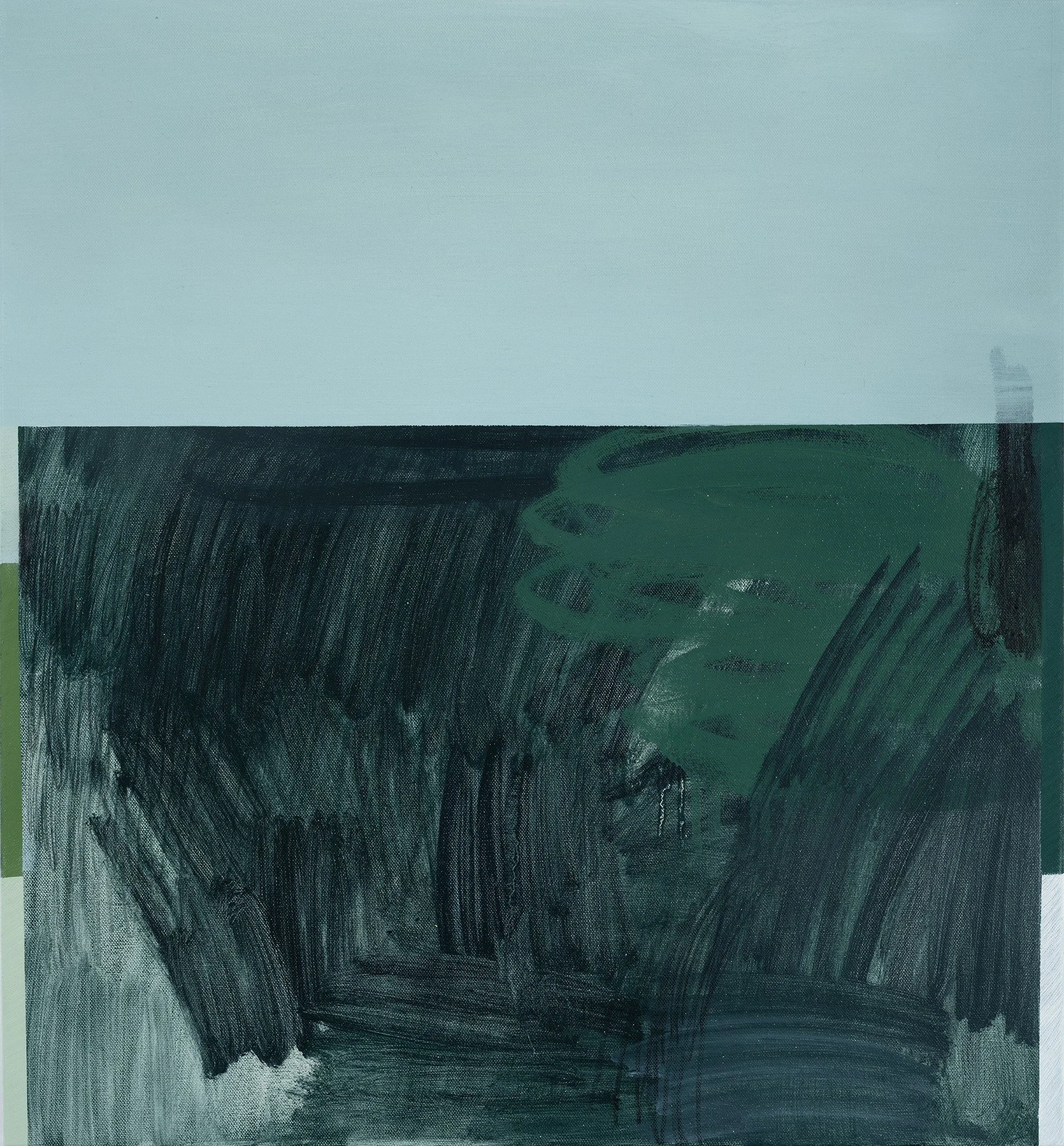 Kitty Horton • field ode 2025 • oil and oil stick on canvas • 56 x 61.5 cm • $1100