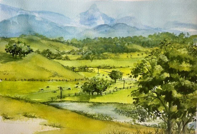 Penny Campbell • lush tweed • watercolour • 60 x 50 cm • $900
