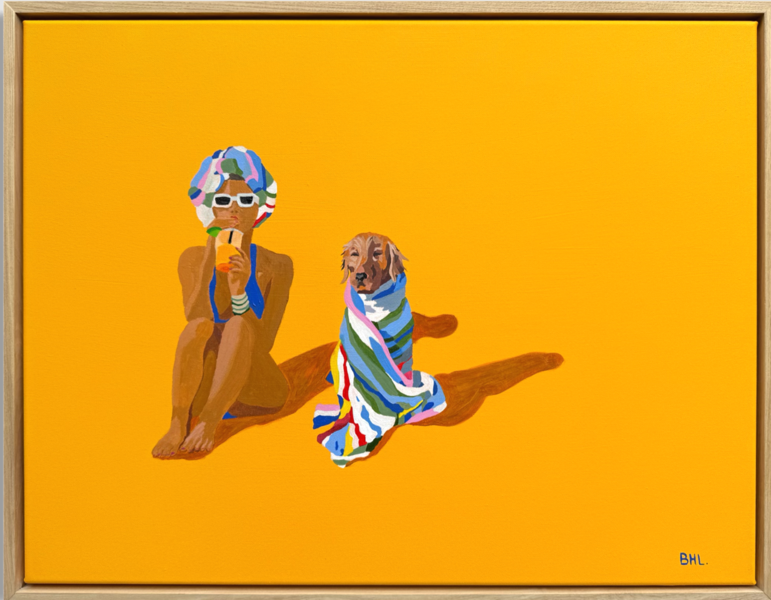 Bethany Lawrence • beach day • acrylic on canvas • 49 x 63 x 5.5 cm • $1400