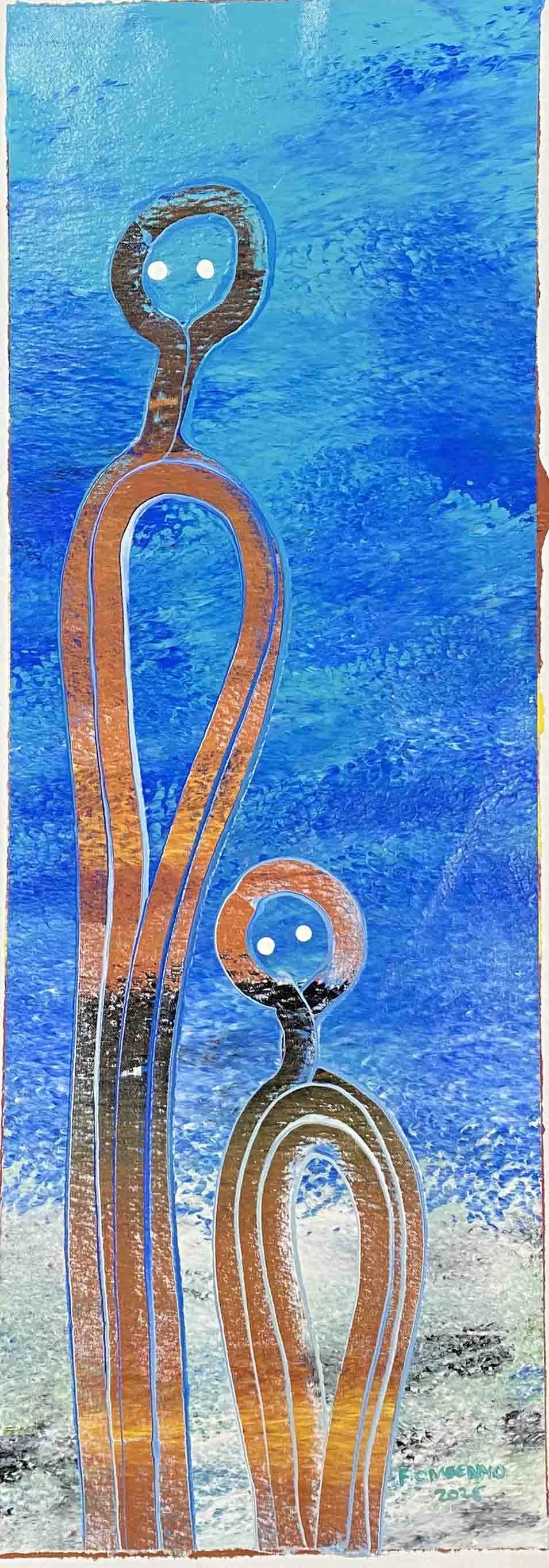 Fiona Omeenyo • bonds... closeness • acrylic on canvas • 98 x 34 cm • $2900