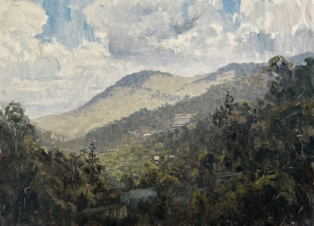 Zac Moynihan • view to Stuartholme • oil on paper • 30 x 42 cm • $1,600