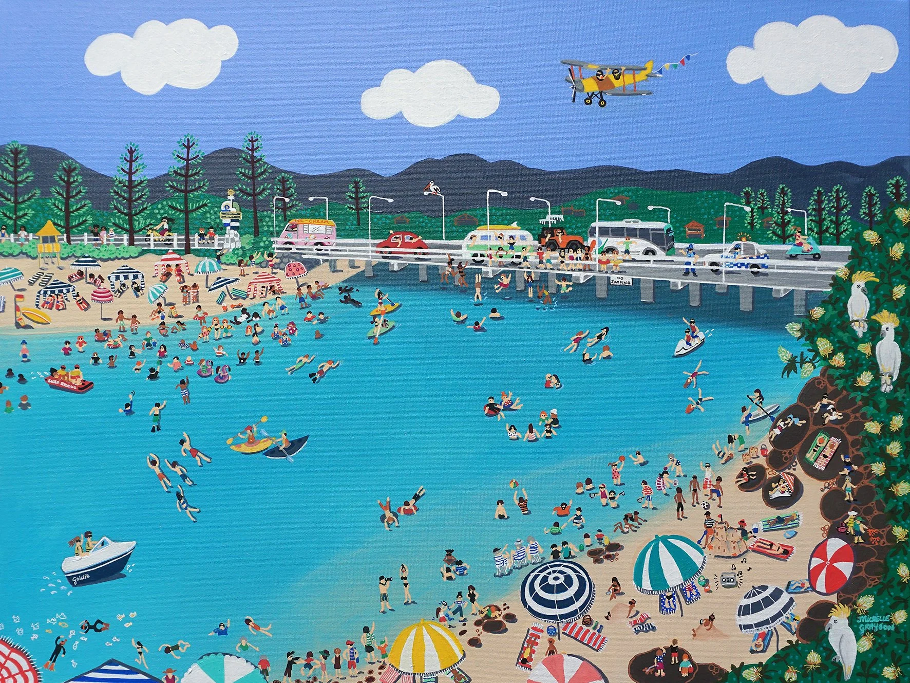 Michelle Grayson • sunburnt at Tallebudgera Creek • acrylic on canvas • 60 x 45 cm • $1280