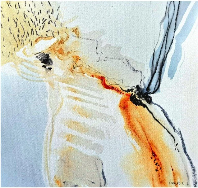 Pam Walpole     •     rivers of sand II     •     mixed media on paper     •     62 x 63cm     •     $1200