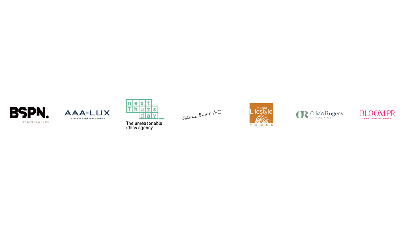 A row of seven different company logos on a white background.