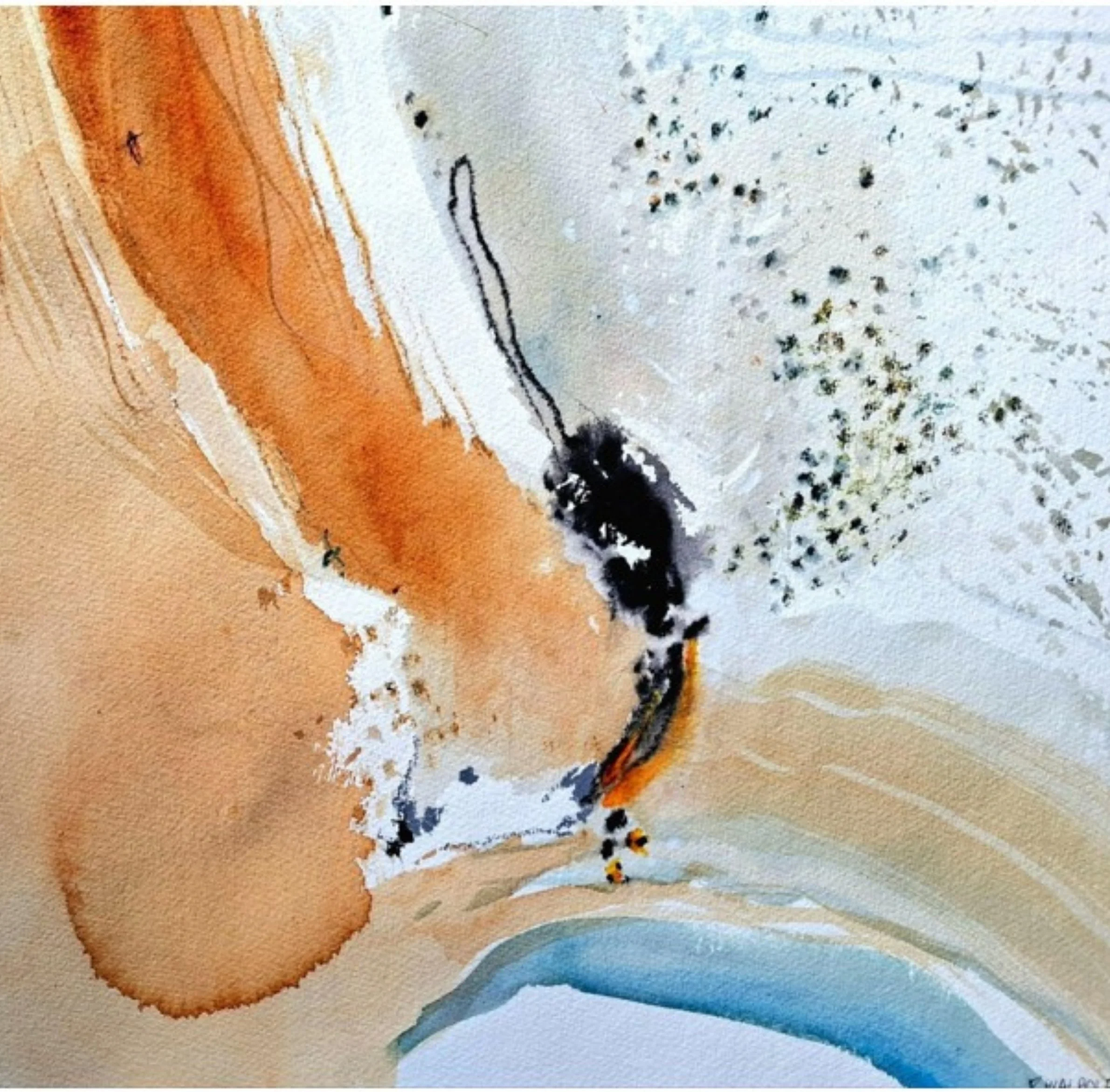Pam Walpole • rivers of sand IV • mixed media on paper • 62 x 63 cm • $1200
