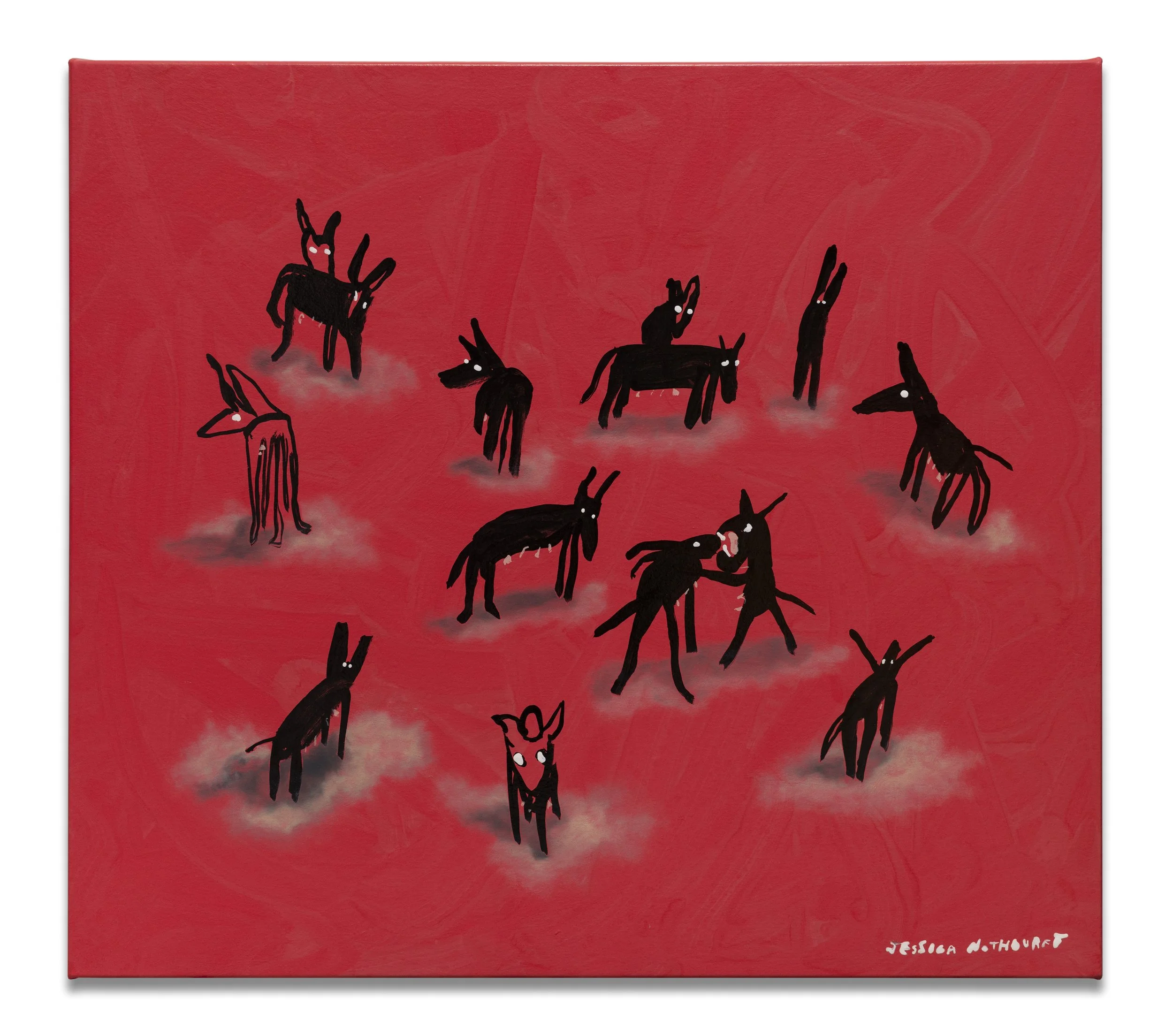 Jessica Nothdurft • the pack • oil paint, ink and synthetic polymer paint on canvas • 92 x 82 cm • $3800