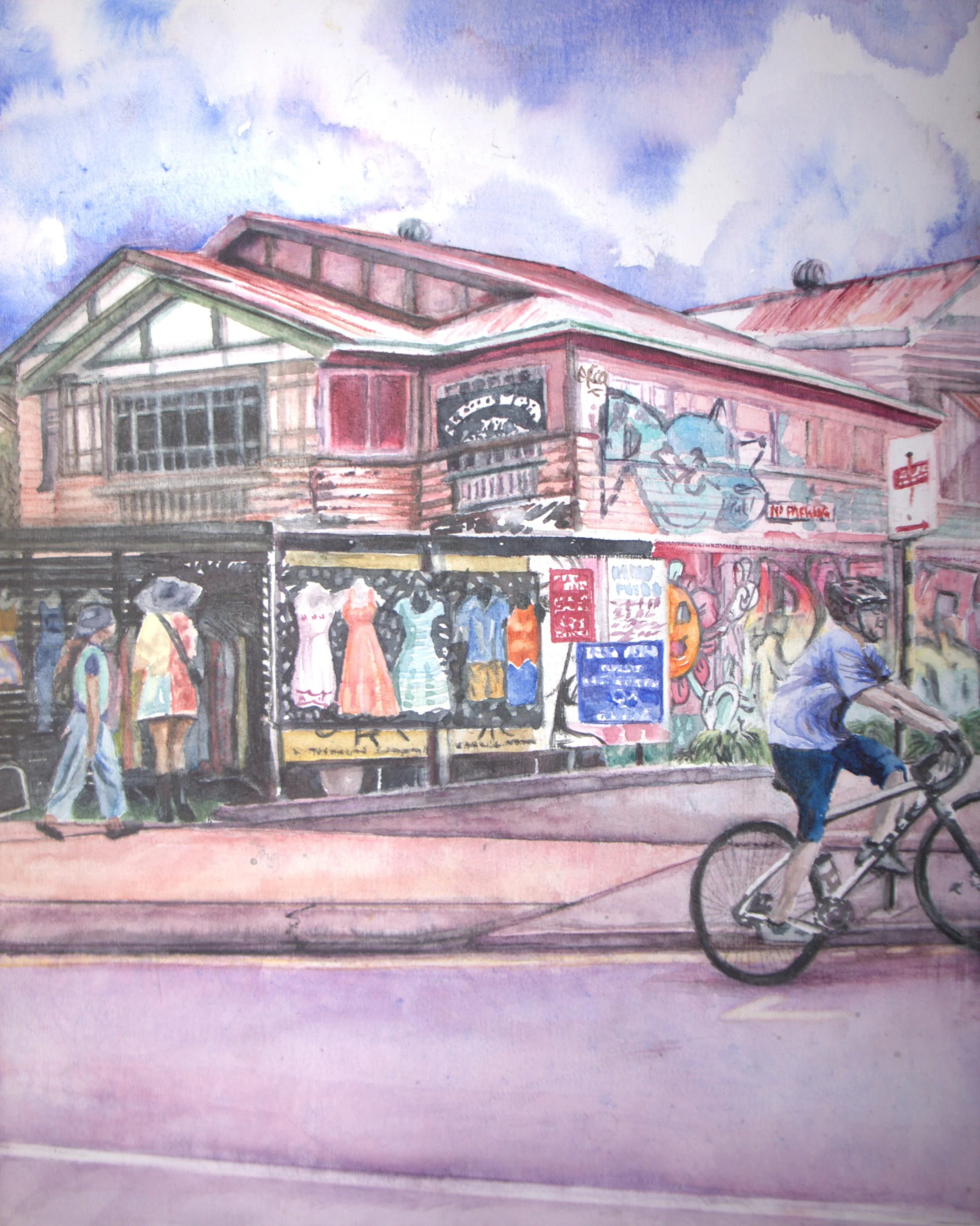 Mel Mons Wolff • retro metro • watercolour • 20.5 x 25.5 cm • $550