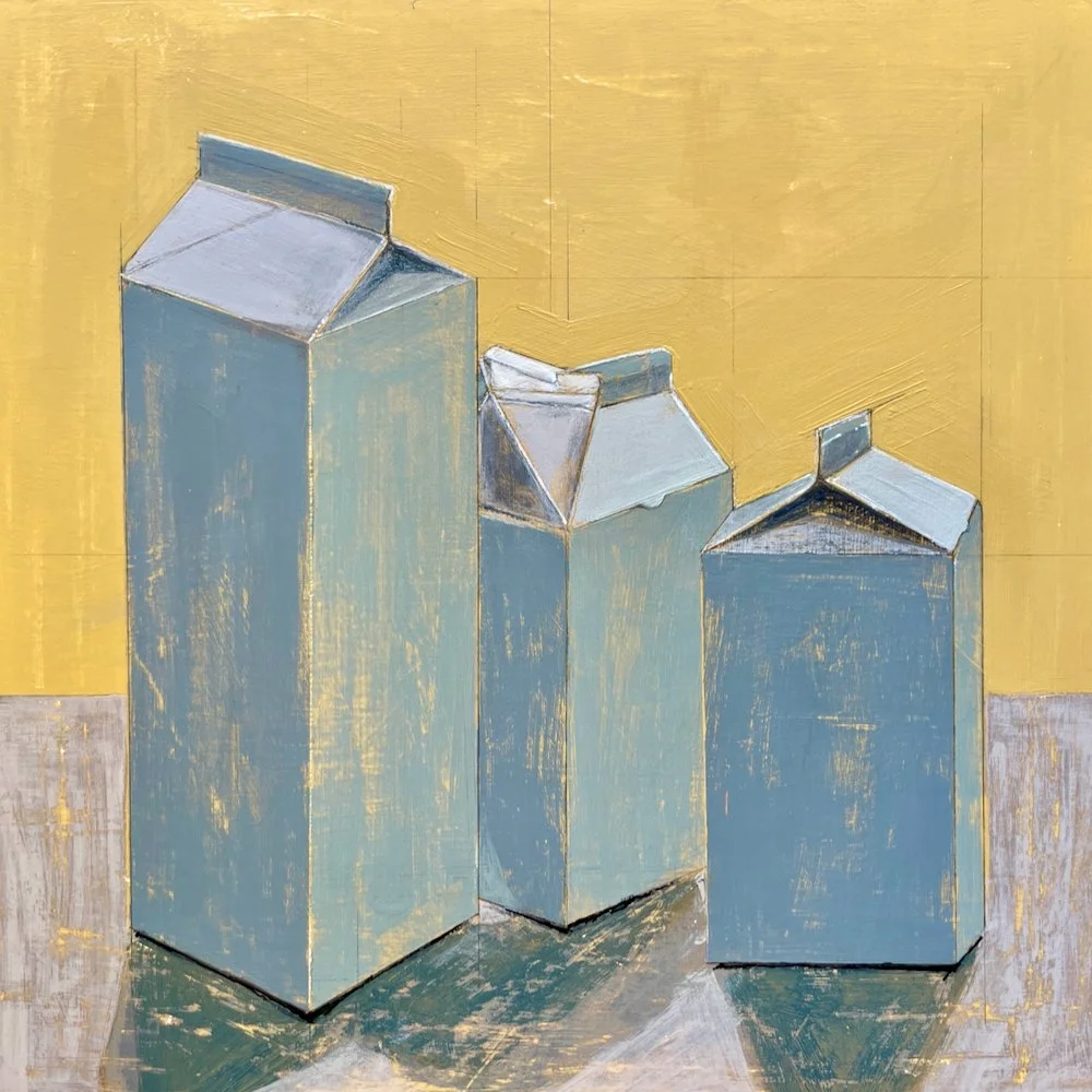 Nick Coulson • fratelli • synthetic polymer on board with Tasmanian oak frame • 30 x 30 cm • $900