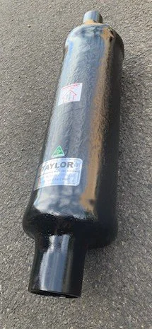 Custom marine exhaust silencer produced for new vessel build.