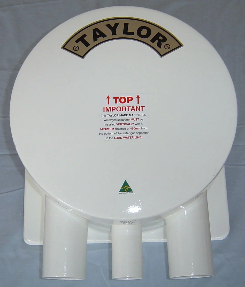 Marine water gas separator manufactured by Taylor Marine Exhaust.