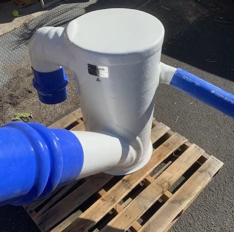 Premium water gas separator manufactured from fire-retardant vinyl ester composite.
