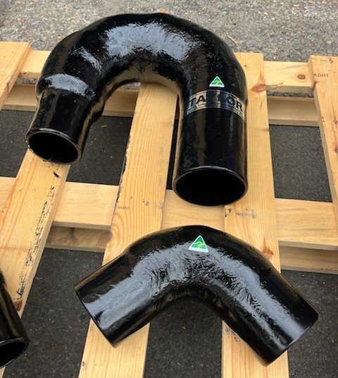 Custom vinyl ester wet exhaust components.