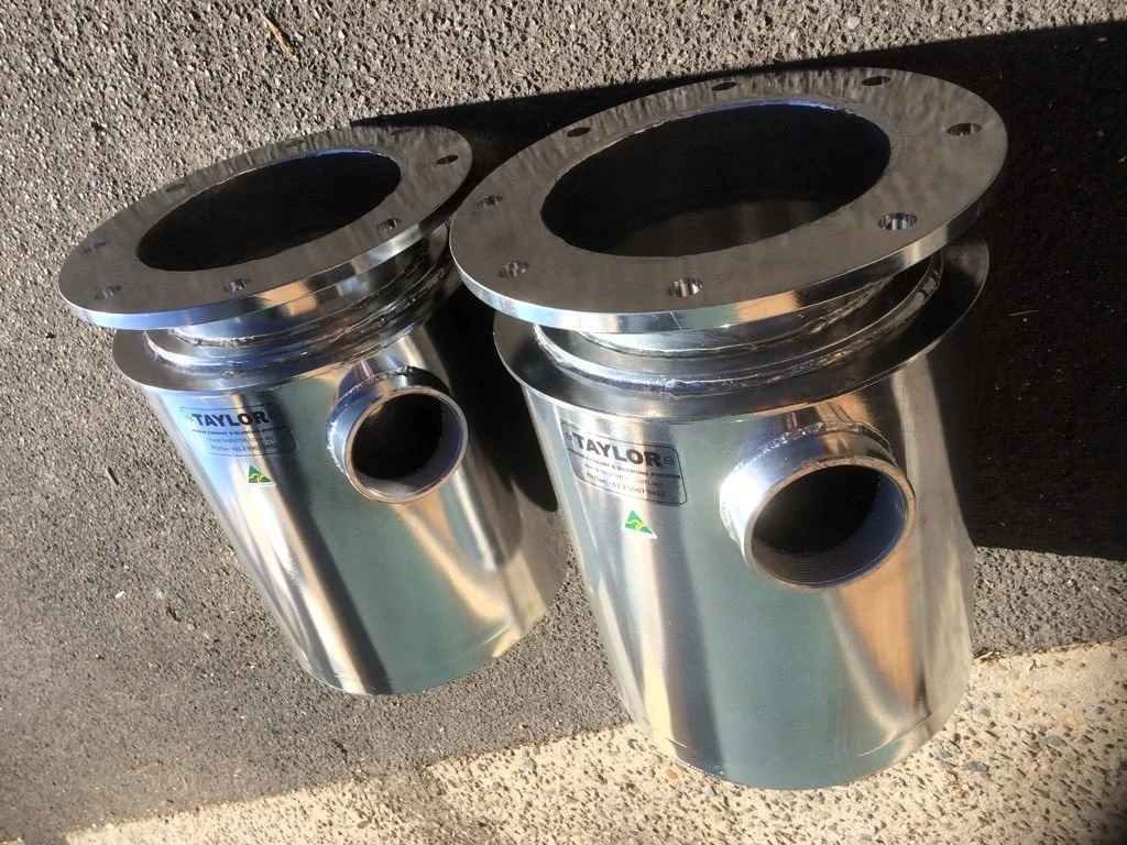Stainless steel manufactured by Taylor Marine Exhaust.