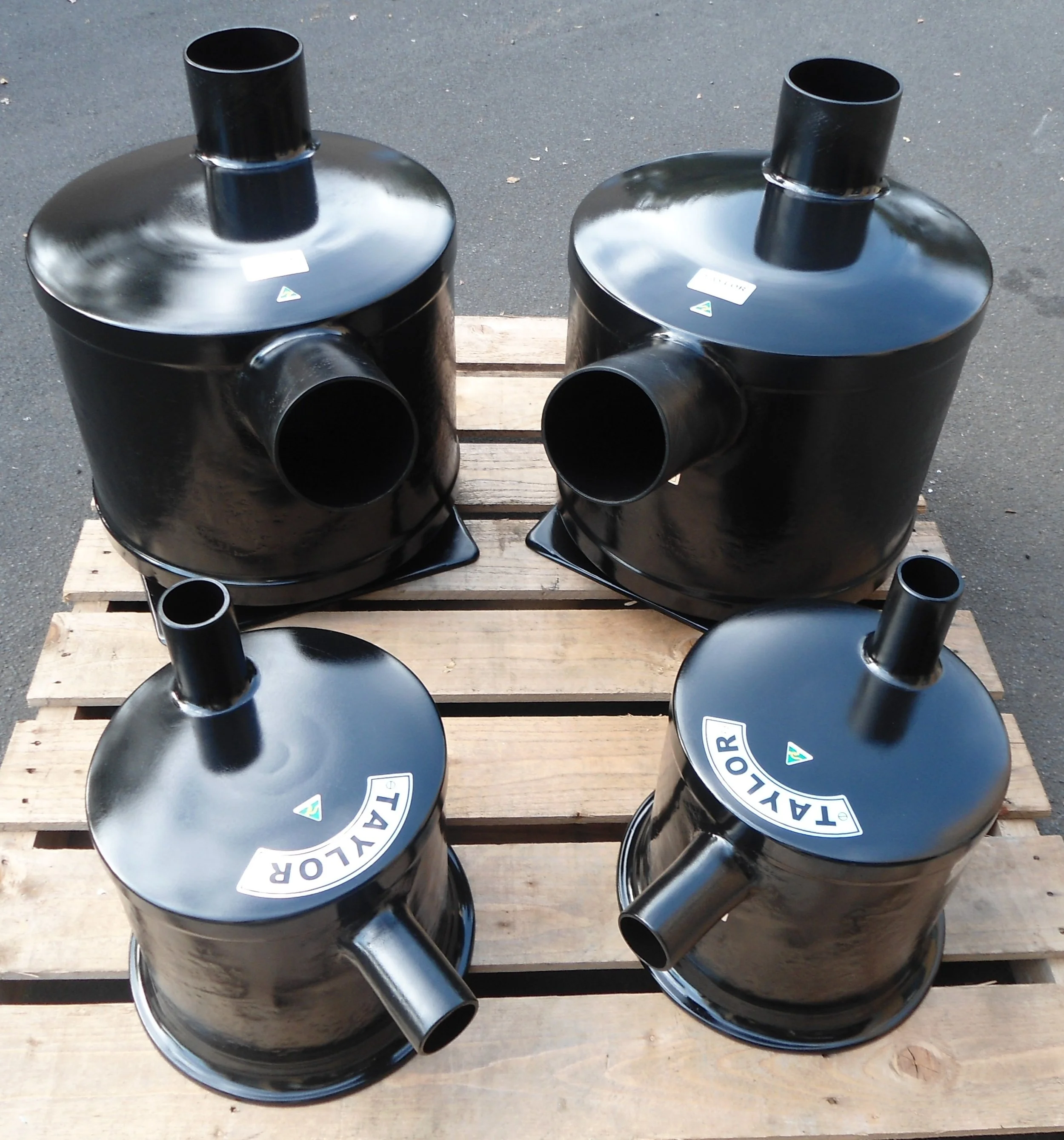 Taylor Marine Exhaust composite mufflers manufactured for marine applications.