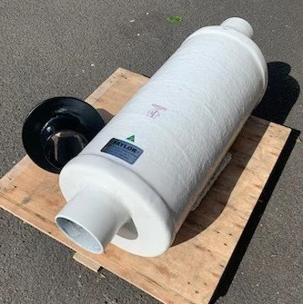 Composite exhaust silencer designed for effective marine noise control.
