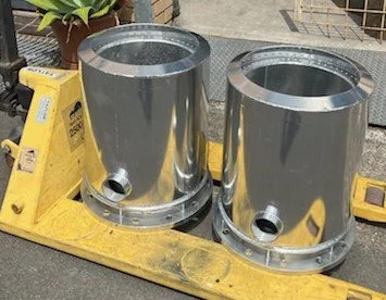 Marine exhaust mixers manufactured from premium stainless steel.