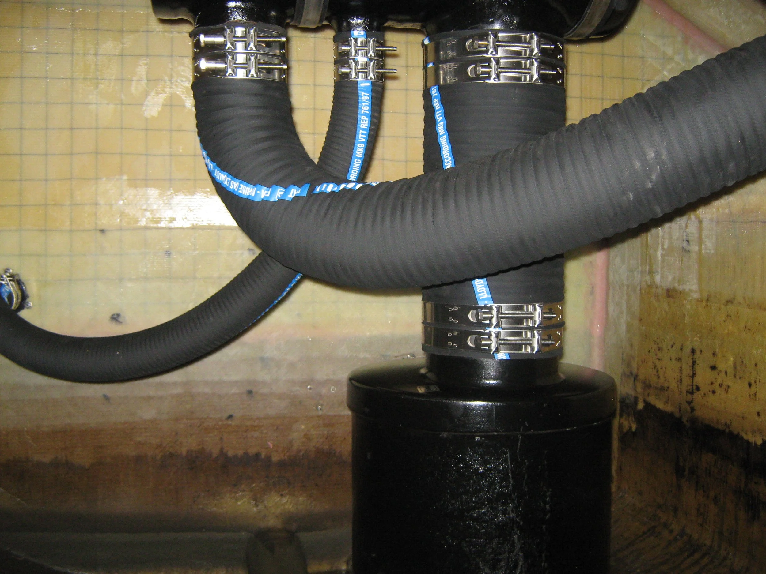 Taylor Marine Exhaust separator installation.