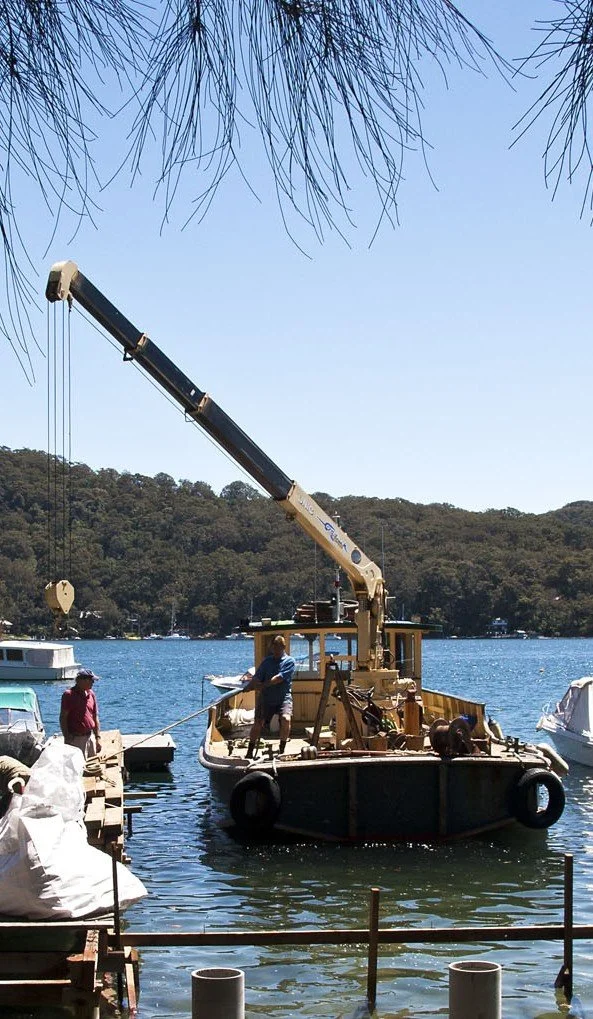Taylor Marine Exhaust system supplied for a specialist vessel supporting marine construction and waterfront infrastructure projects.