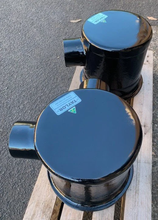 Custom-manufactured wet exhaust component developed specifically for the vessel, engine and installation constraints of the project.