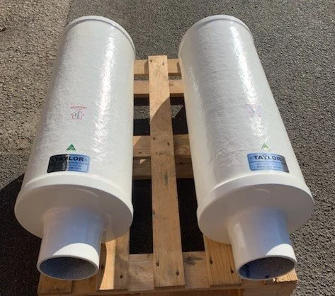 Marine inline silencers manufactured in Australia by Taylor Marine Exhaust.