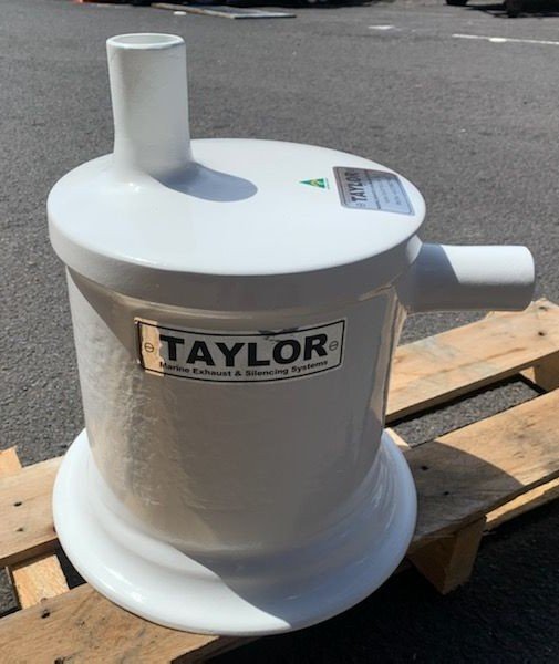 Taylor Marine Exhaust water lift mufflers manufactured from premium vinyl ester composite.