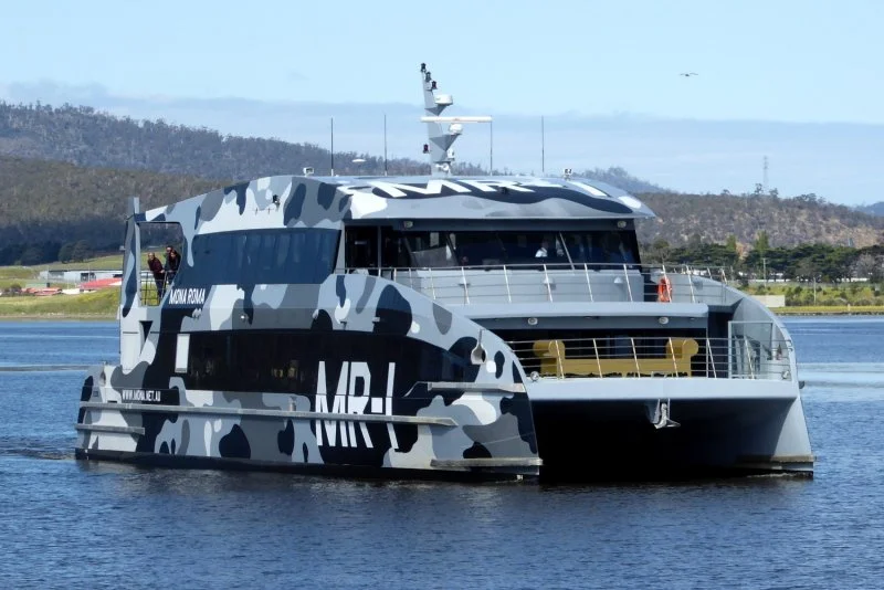 Taylor Marine Exhaust system supplied for Tasmania's MONA commercial passenger ferry operating in continuous transport service.