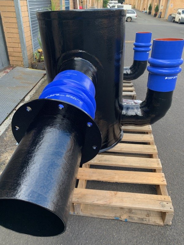 Taylor Marine Exhaust system ready for a custom vessel exhaust installation.
