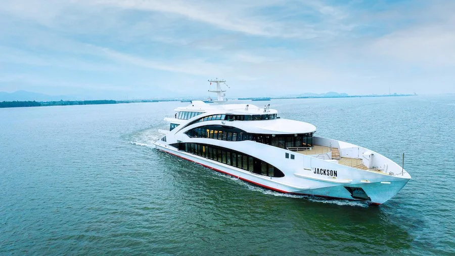 Taylor Marine Exhaust system supplied for luxurious events super yacht The Jackson.