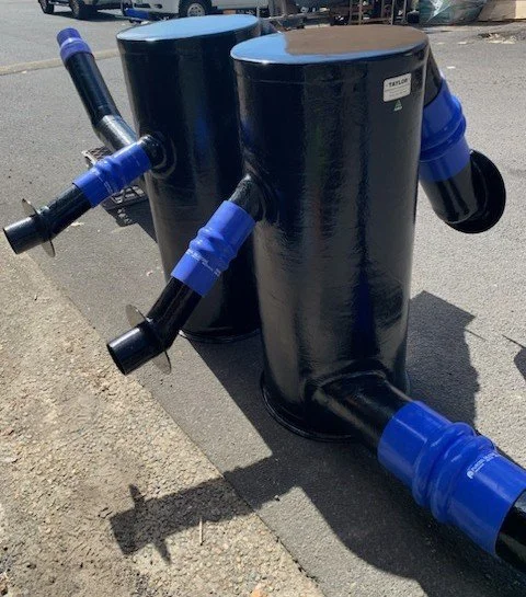 Custom water gas separators manufactured by Taylor Marine Exhaust.