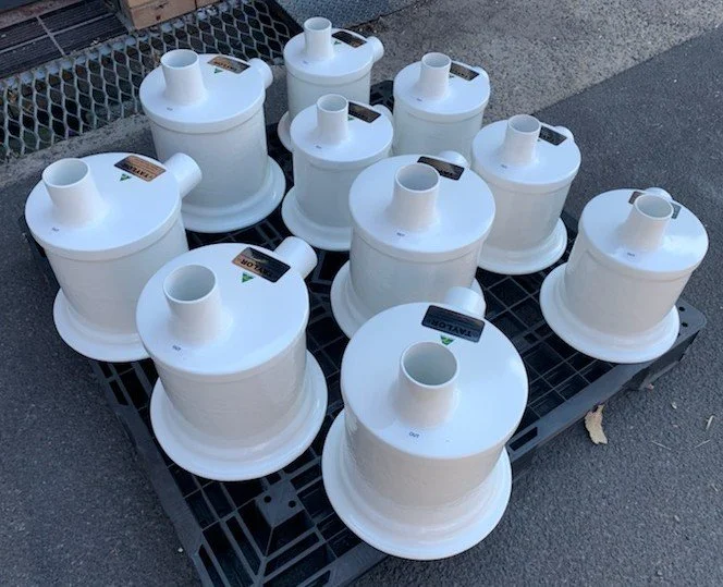 Taylor Marine Exhaust vinyl ester waterlock mufflers for wet exhaust systems.
