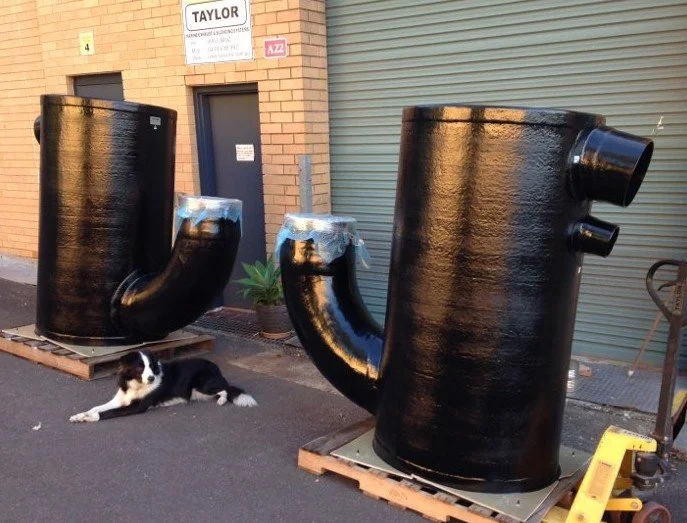 Custom vinyl ester separators designed for wet exhaust system integration.