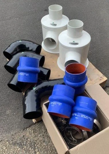 Premium silicone hump hose supplied for marine wet exhaust applications.