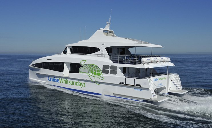 Cruise Whitsundays. Taylor Marine Exhaust system supplied for a commercial passenger catamaran operating in tourism and transport service.
