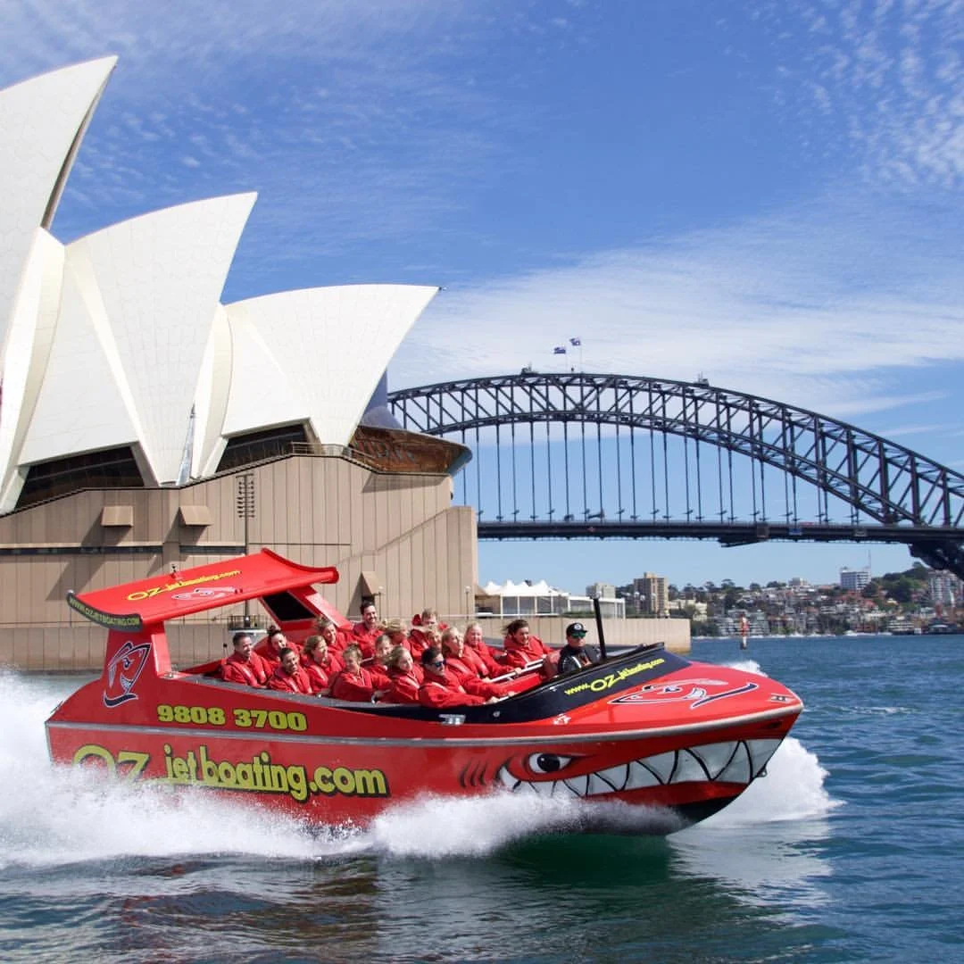 Taylor Marine Exhaust system supplied for a Oz Jet Boating adventure vessel operating on Sydney Harbour.