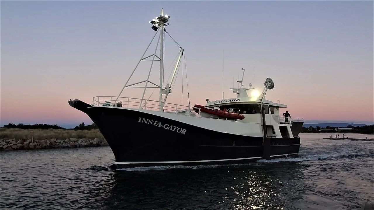 Taylor Marine Exhaust system supplied for Insta-Gator, a commercial fishing vessel operating in demanding marine service.