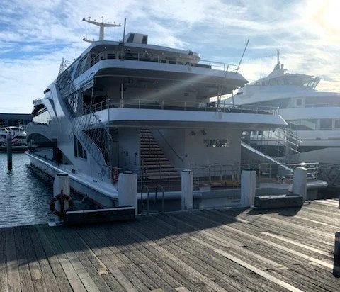 Taylor Marine Exhaust system supplied for a luxury events catamaran The Jackson, showcasing advanced marine engineering.